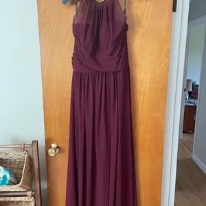 Bill Levkoff maroon bridesmaid dress